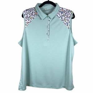 Monterey Club Animal Print Dry Swing Golf Top